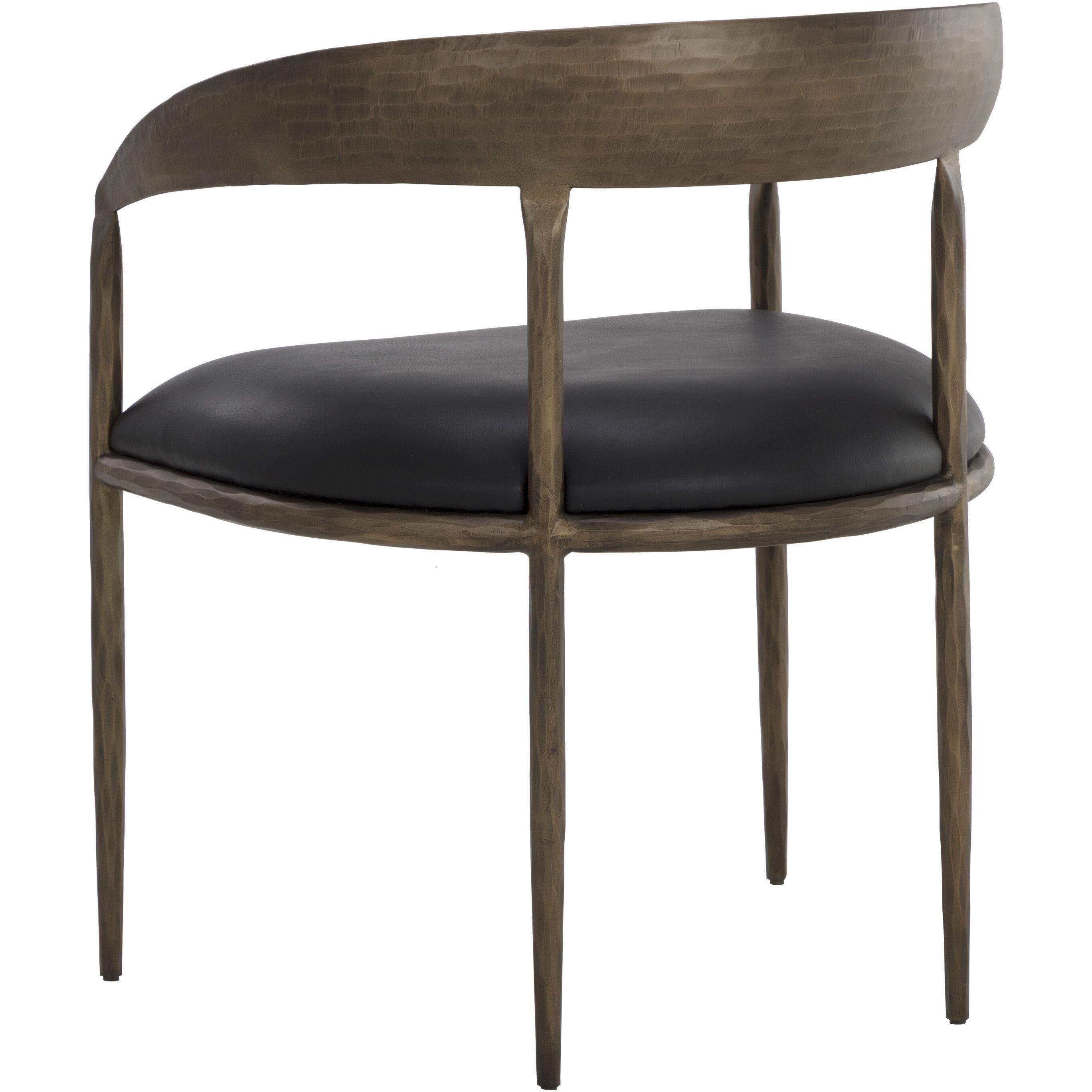 Zanatta Charcoal Black Leather Dining Armchair